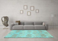 Machine Washable Abstract Light Blue Modern Rug, wshabs1348lblu