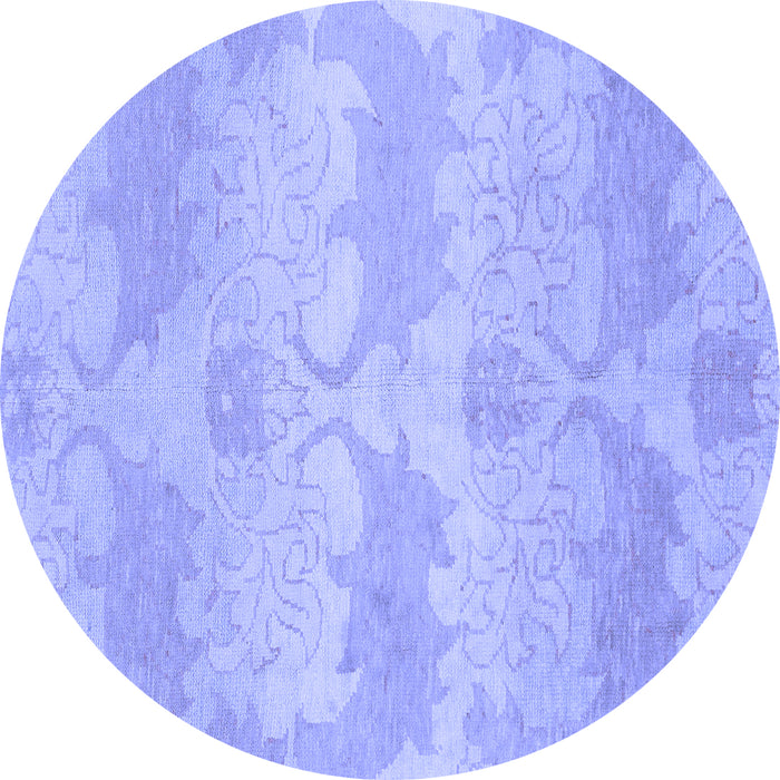 Round Machine Washable Abstract Blue Modern Rug, wshabs1348blu