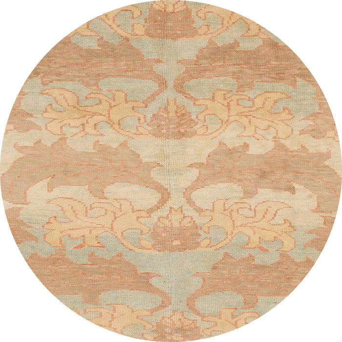 Round Machine Washable Abstract Orange Rug, wshabs1348