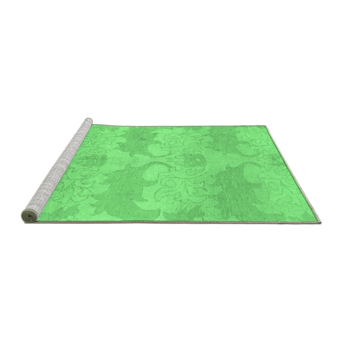 Sideview of Machine Washable Abstract Emerald Green Modern Area Rugs, wshabs1348emgrn