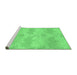 Sideview of Machine Washable Abstract Emerald Green Modern Area Rugs, wshabs1348emgrn