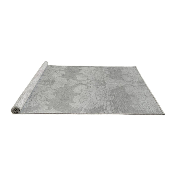 Sideview of Machine Washable Abstract Gray Modern Rug, wshabs1348gry