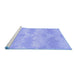 Sideview of Machine Washable Abstract Blue Modern Rug, wshabs1348blu