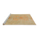 Sideview of Machine Washable Abstract Yellow Rug, wshabs1349