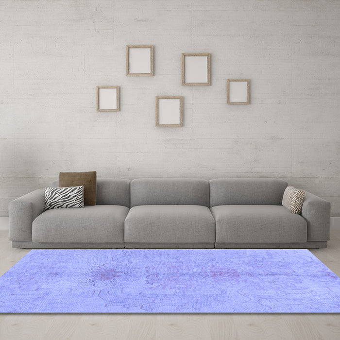 Machine Washable Abstract Blue Modern Rug in a Living Room, wshabs1349blu