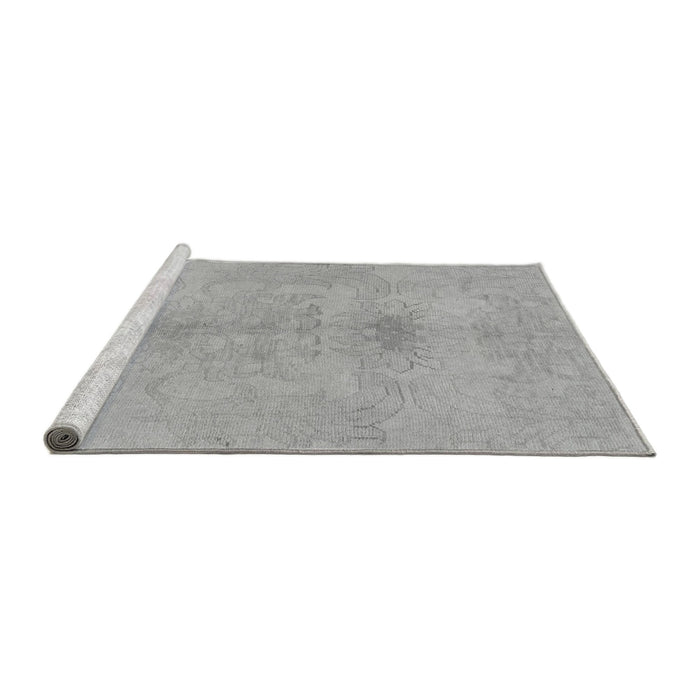Sideview of Machine Washable Abstract Gray Modern Rug, wshabs1349gry