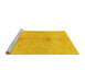 Machine Washable Abstract Yellow Modern Rug, wshabs1349yw