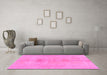 Machine Washable Abstract Pink Modern Rug in a Living Room, wshabs1349pnk