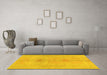 Machine Washable Abstract Yellow Modern Rug in a Living Room, wshabs1349yw