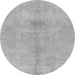 Round Machine Washable Abstract Gray Modern Rug, wshabs1349gry