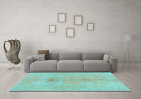 Machine Washable Abstract Light Blue Modern Rug, wshabs1349lblu