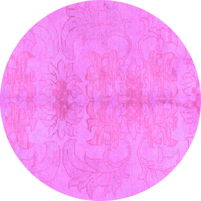 Round Machine Washable Abstract Purple Modern Area Rugs, wshabs1349pur