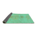 Sideview of Abstract Turquoise Modern Rug, abs1349turq