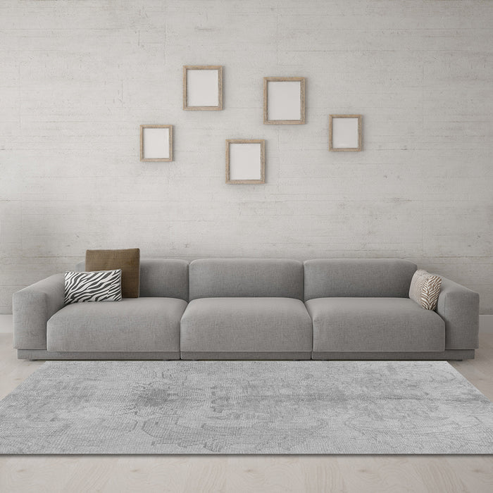 Machine Washable Abstract Gray Modern Rug in a Living Room,, wshabs1349gry