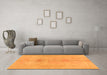 Machine Washable Abstract Orange Modern Area Rugs in a Living Room, wshabs1349org