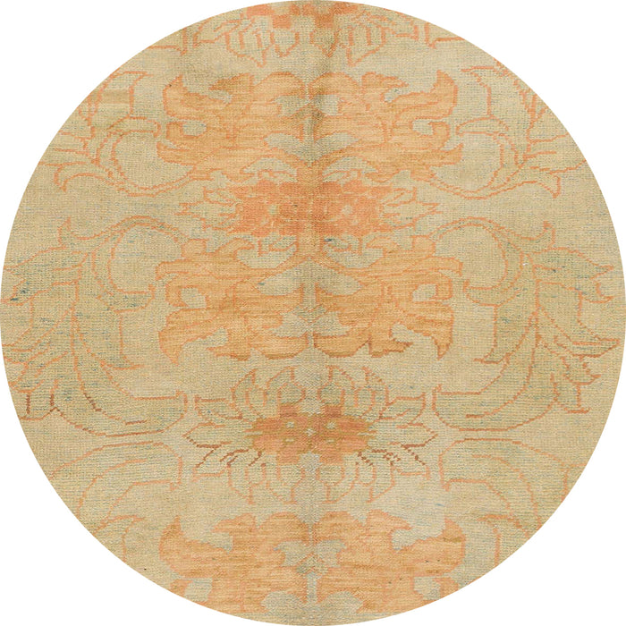 Round Abstract Yellow Modern Rug, abs1349