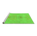 Sideview of Machine Washable Abstract Green Modern Area Rugs, wshabs1349grn