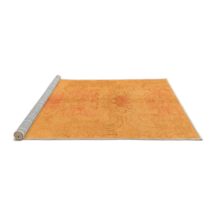 Sideview of Machine Washable Abstract Orange Modern Area Rugs, wshabs1349org