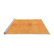 Sideview of Machine Washable Abstract Orange Modern Area Rugs, wshabs1349org