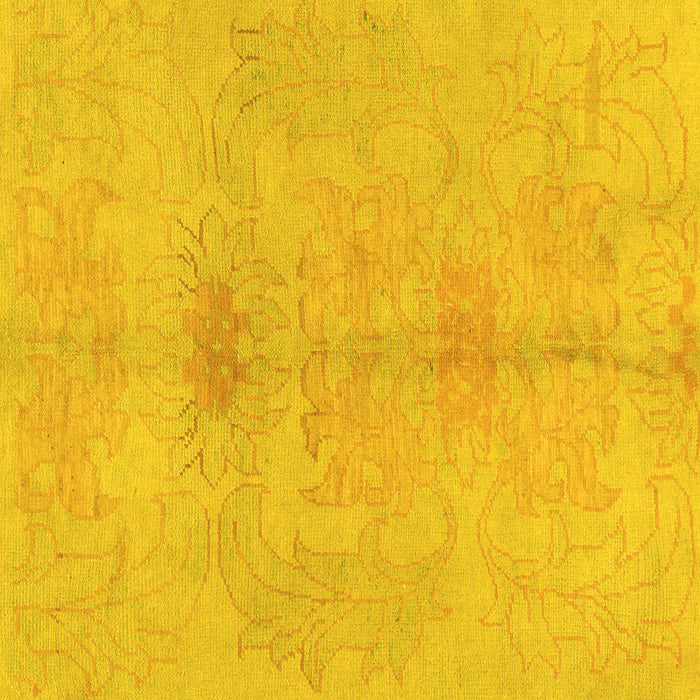 Closeup of Machine Washable Abstract Yellow Modern Rug, wshabs1349yw