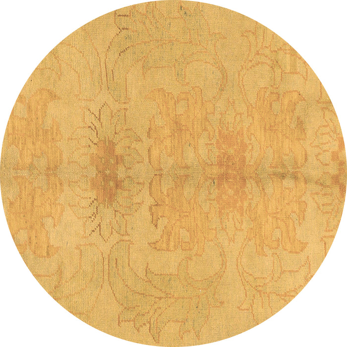 Round Abstract Brown Modern Rug, abs1349brn