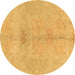 Round Abstract Brown Modern Rug, abs1349brn