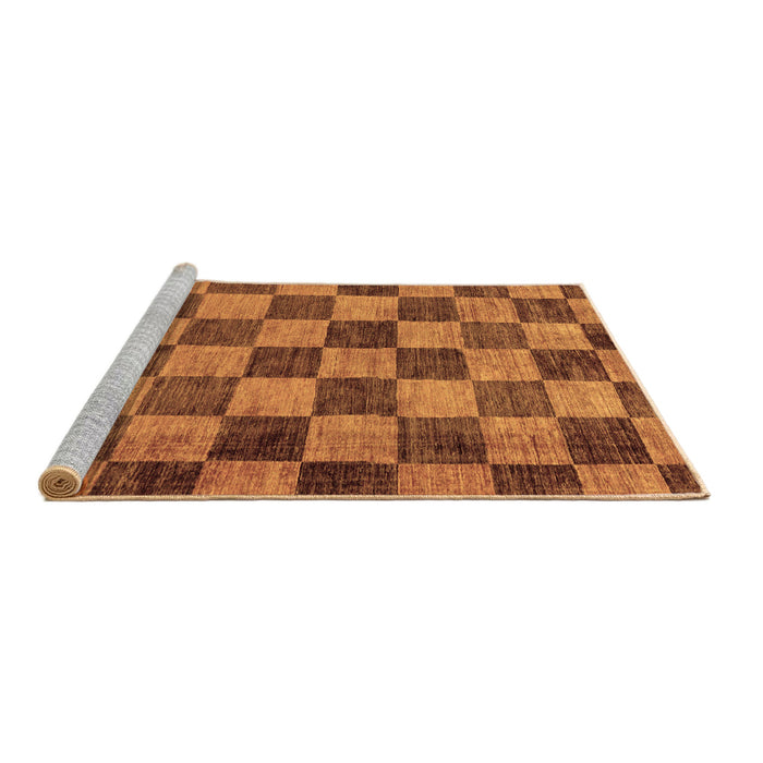 Sideview of Machine Washable Checkered Brown Modern Rug, wshabs134brn