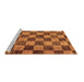 Sideview of Machine Washable Checkered Brown Modern Rug, wshabs134brn