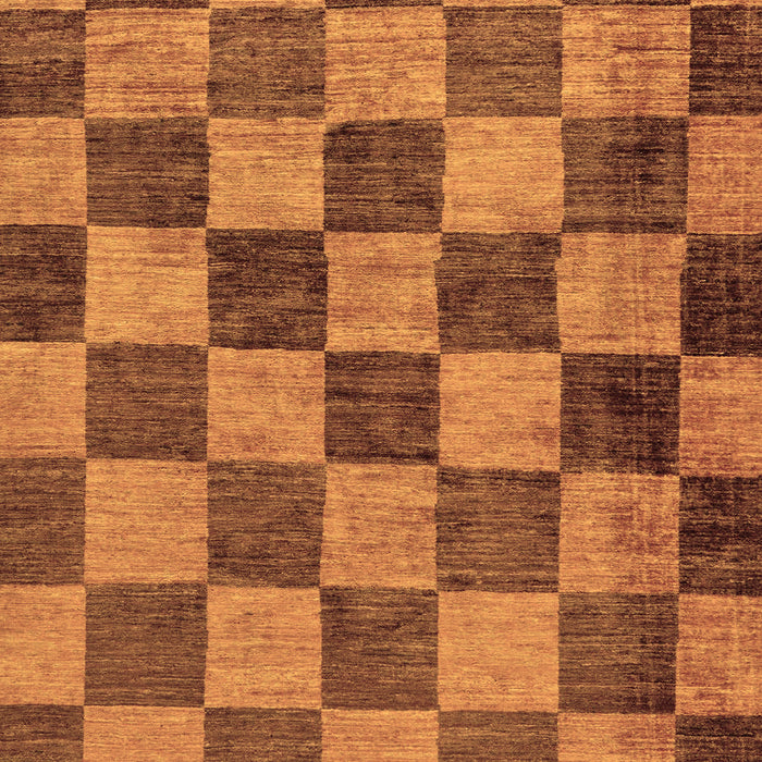 Machine Washable Checkered Brown Modern Rug, wshabs134brn