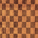 Square Machine Washable Checkered Brown Modern Rug, wshabs134brn