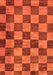 Machine Washable Checkered Orange Modern Area Rugs, wshabs134org