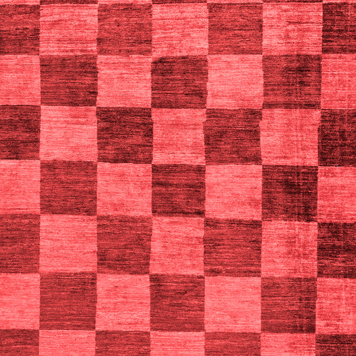 Machine Washable Checkered Red Modern Rug, wshabs134red