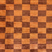 Square Abstract Neon Orange Checkered Rug, abs134