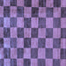 Square Machine Washable Checkered Blue Modern Rug, wshabs134blu