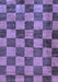 Machine Washable Checkered Blue Modern Rug, wshabs134blu