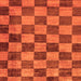 Square Machine Washable Checkered Orange Modern Area Rugs, wshabs134org