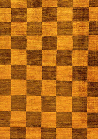 Checkered Yellow Modern Rug, abs134yw