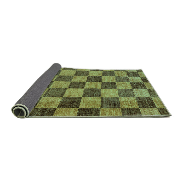 Sideview of Checkered Turquoise Modern Rug, abs134turq