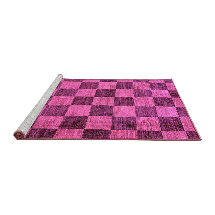 Sideview of Machine Washable Checkered Purple Modern Area Rugs, wshabs134pur