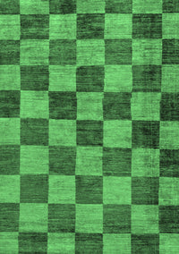 Checkered Emerald Green Modern Rug, abs134emgrn