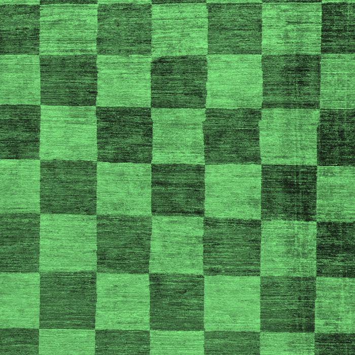 Checkered Emerald Green Modern Rug, abs134emgrn