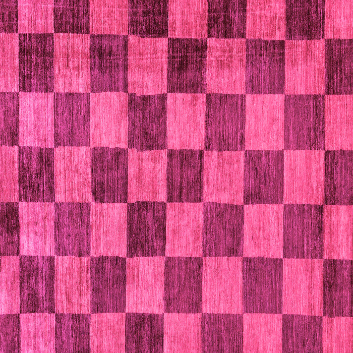 Square Machine Washable Checkered Pink Modern Rug, wshabs134pnk