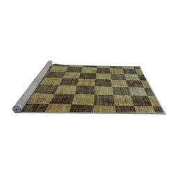 Sideview of Machine Washable Checkered Light Blue Modern Rug, wshabs134lblu