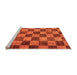 Sideview of Machine Washable Checkered Orange Modern Area Rugs, wshabs134org
