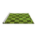 Sideview of Machine Washable Checkered Green Modern Area Rugs, wshabs134grn