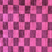 Square Machine Washable Checkered Purple Modern Area Rugs, wshabs134pur