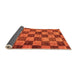 Sideview of Checkered Orange Modern Rug, abs134org