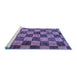 Sideview of Machine Washable Checkered Blue Modern Rug, wshabs134blu