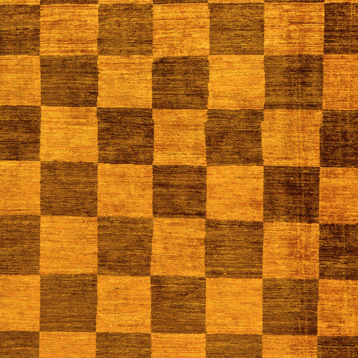 Machine Washable Checkered Yellow Modern Rug, wshabs134yw
