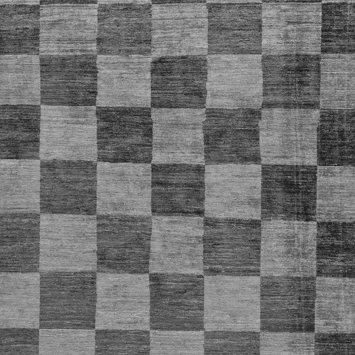 Machine Washable Checkered Gray Modern Rug, wshabs134gry